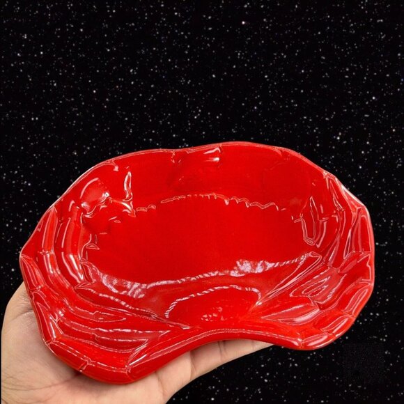 Williams Sonoma Red Crab Plate Dish Ceramic Porcelain Dish Marked 8”L 5”W - Picture 10 of 10